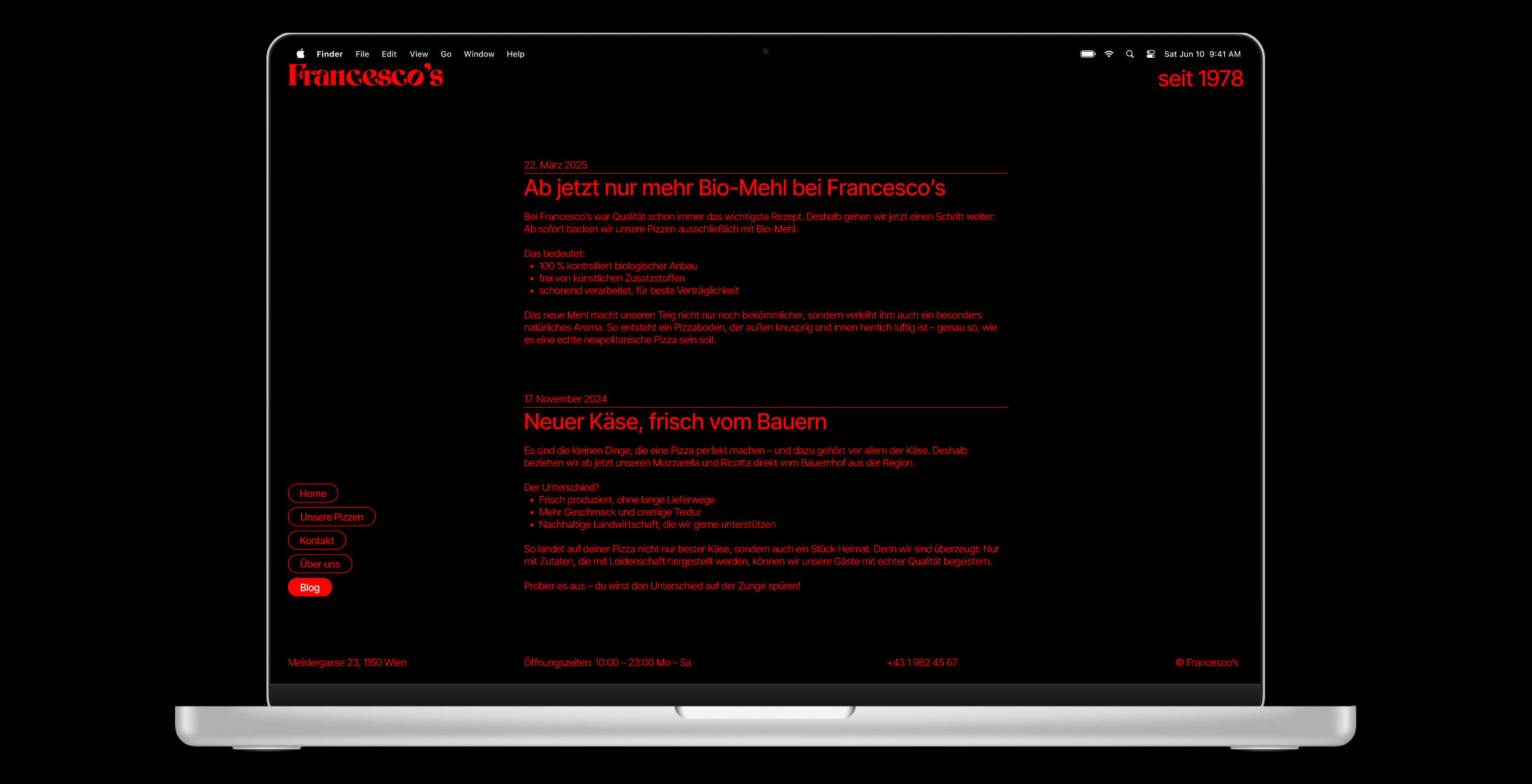 Francesco’s stationery and print collateral