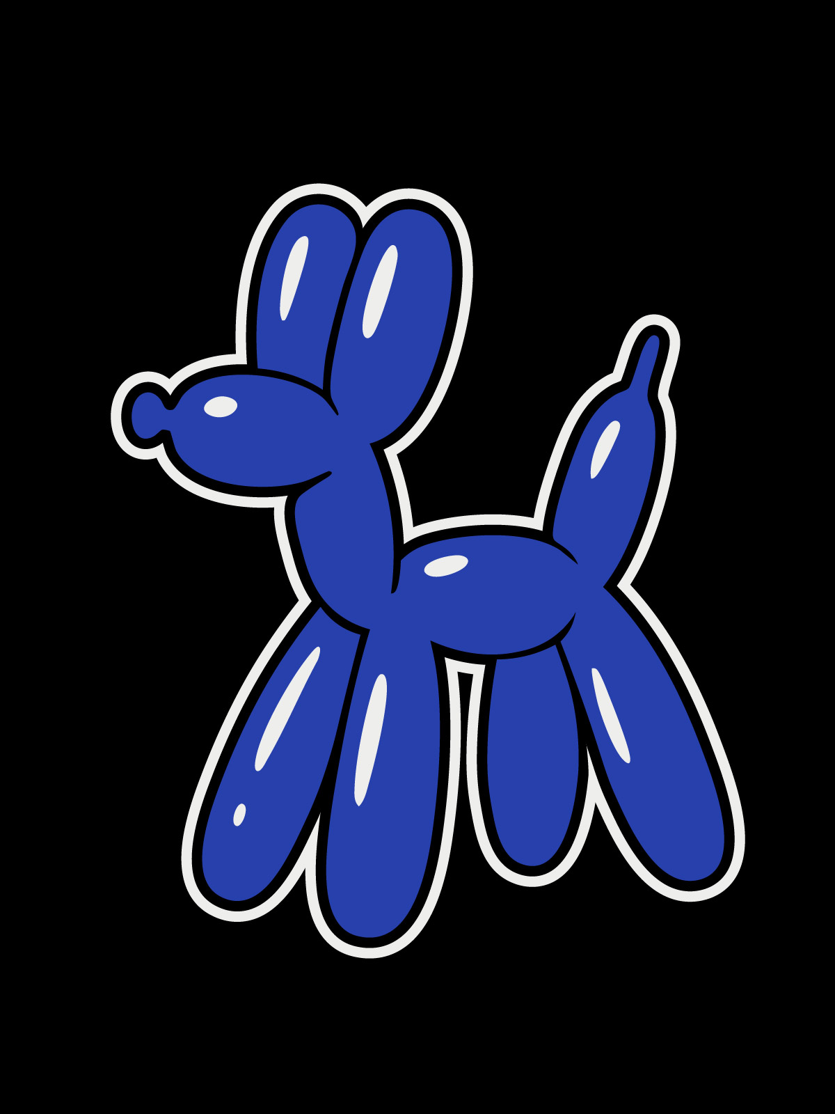 Pustepudel branding — balloon dog logo on poster mockup