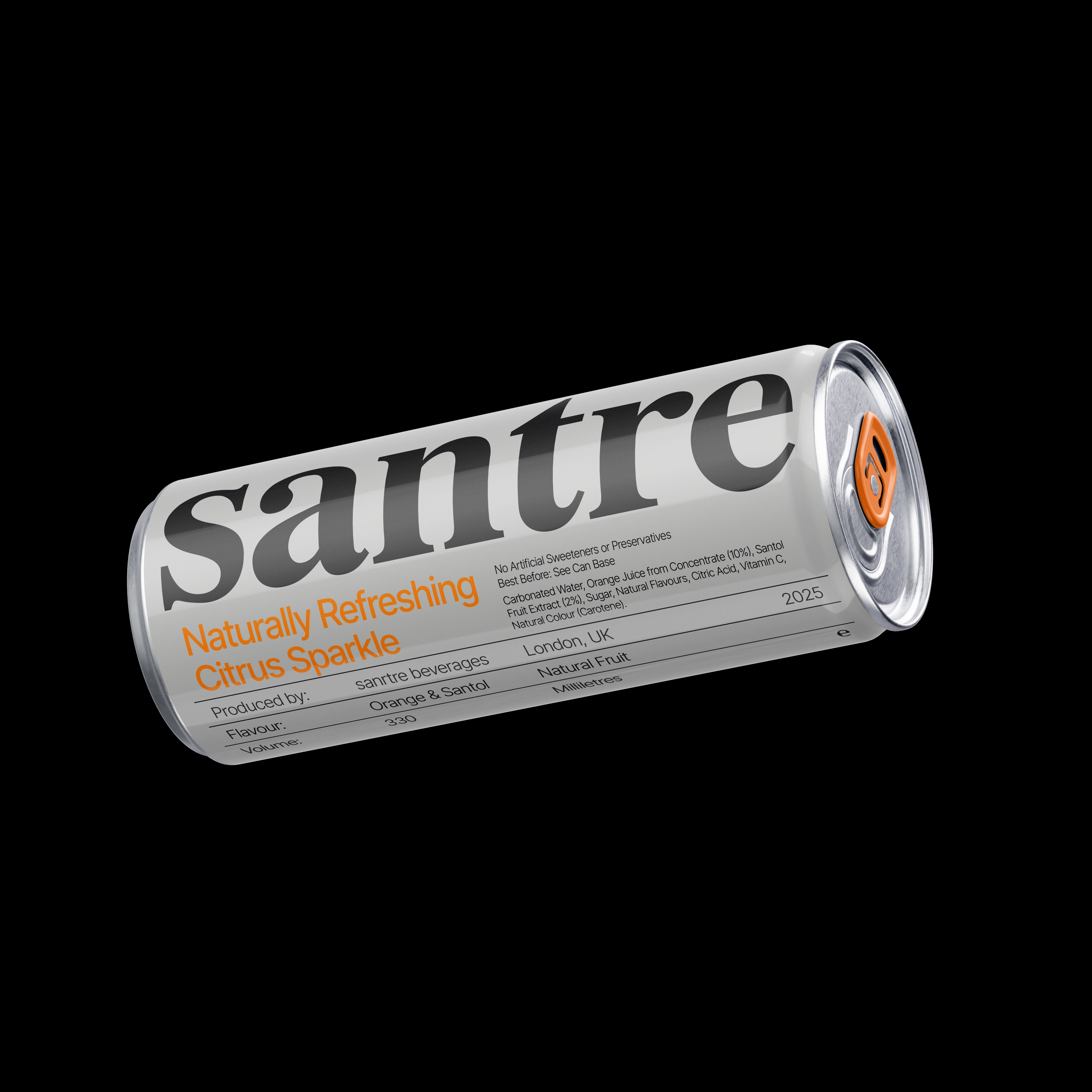 Santre packaging — can lineup and detail