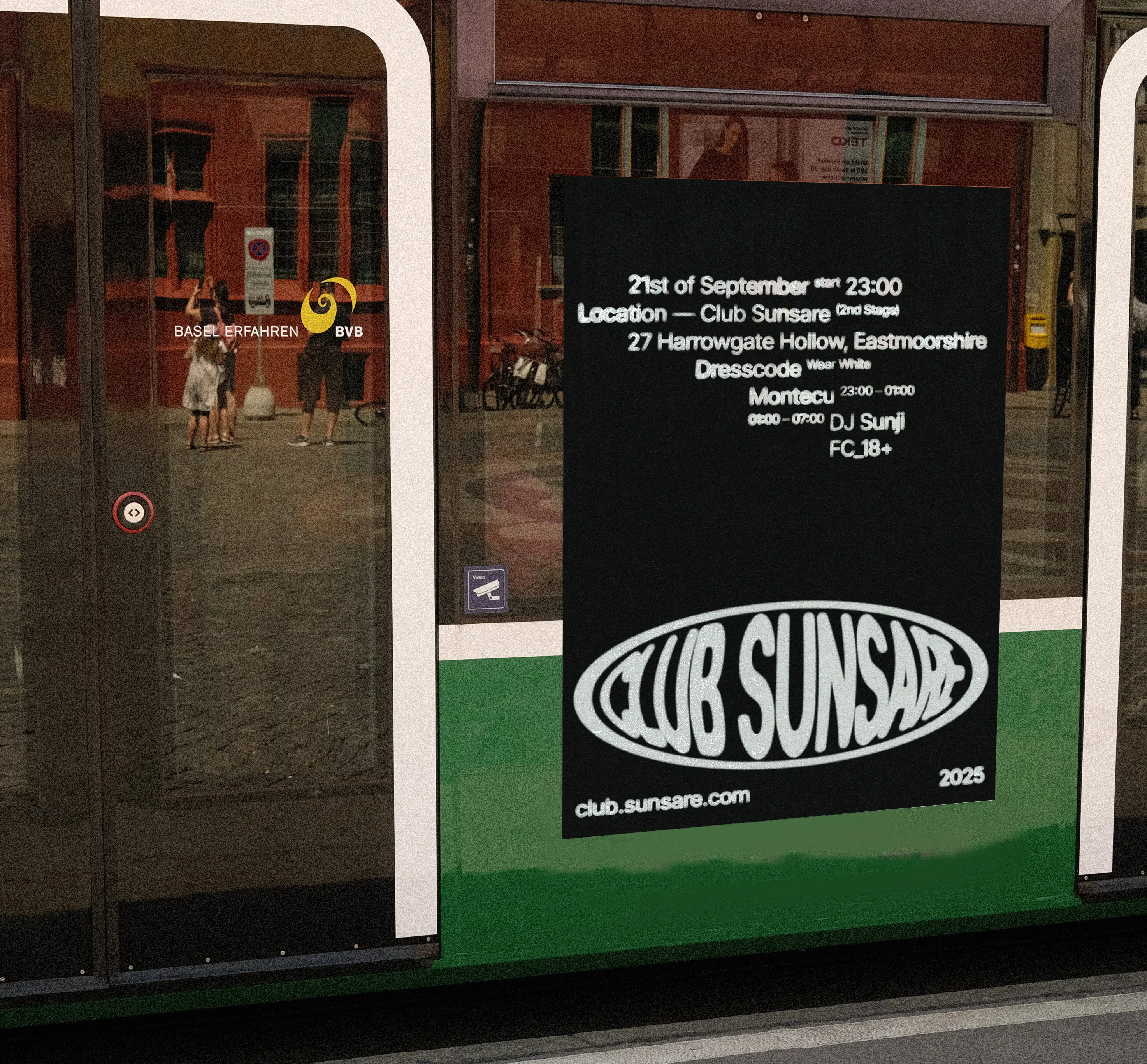 Sunsare identity — environmental signage mockup