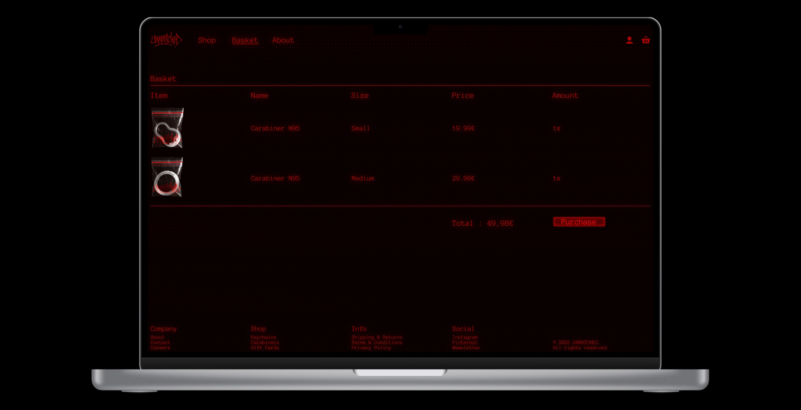 Unmatched brand visuals — red and black identity theme