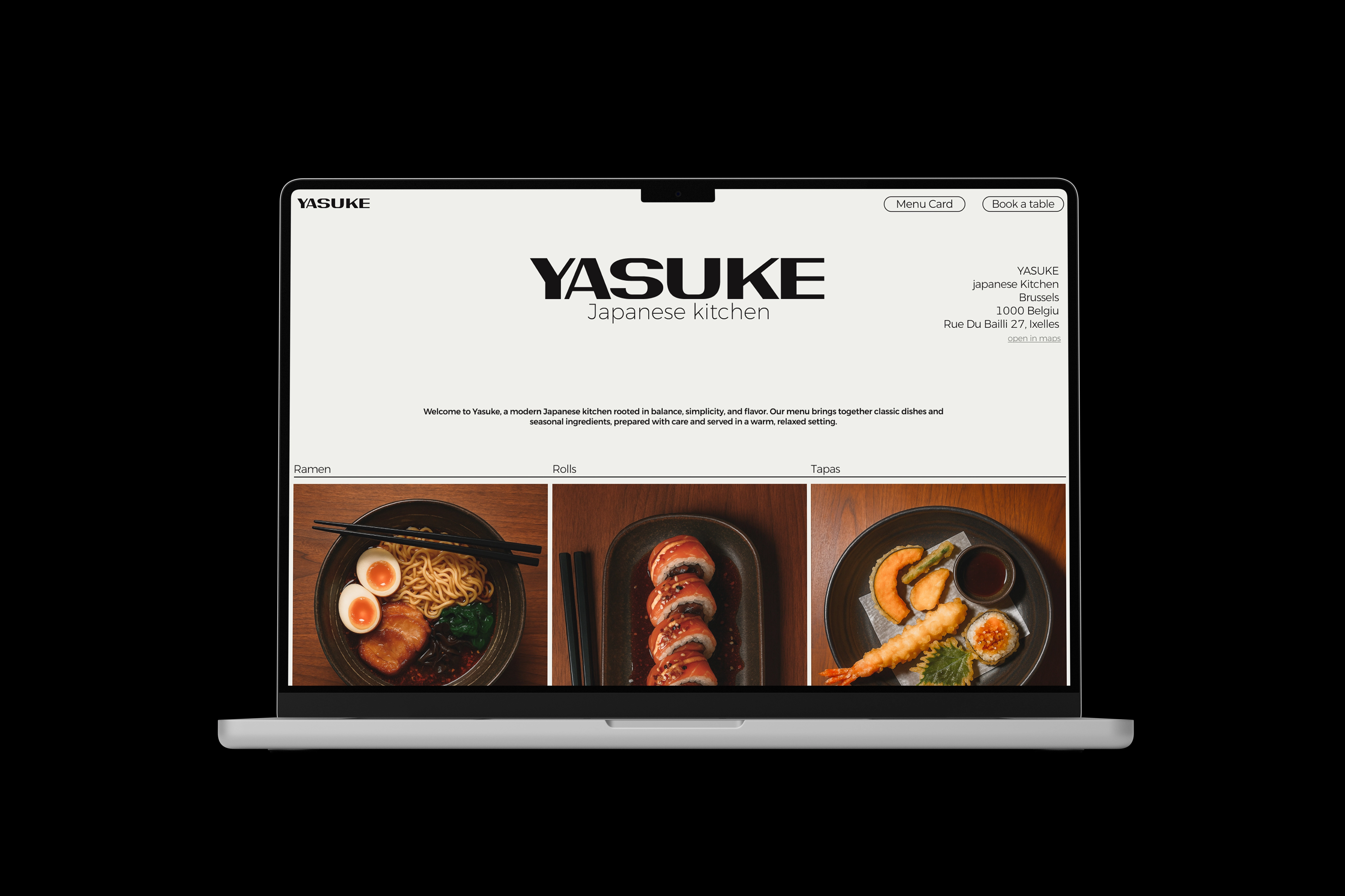 Yasuke brand identity and website design — logo and interface preview