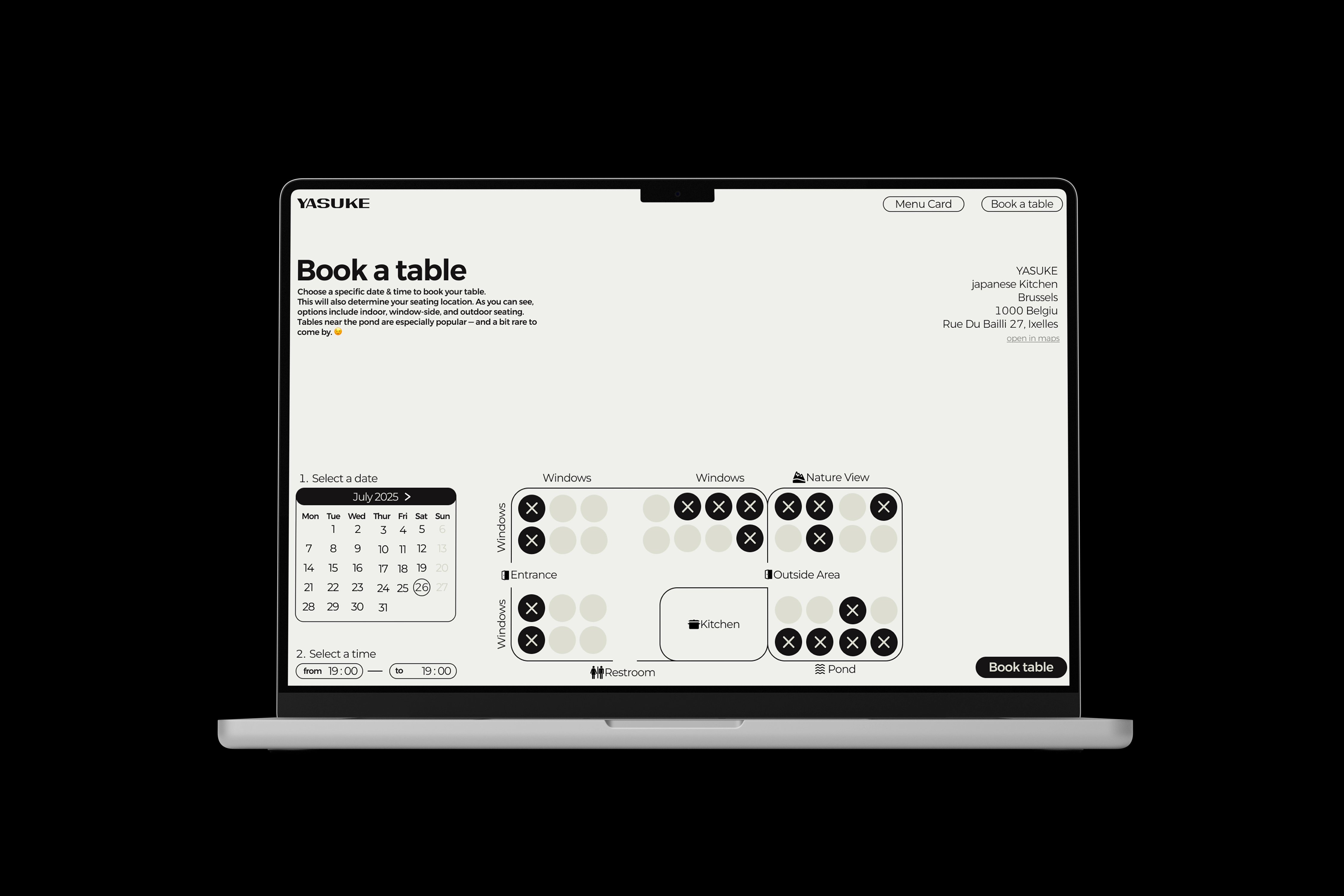 Yasuke restaurant identity — logotype and menu design